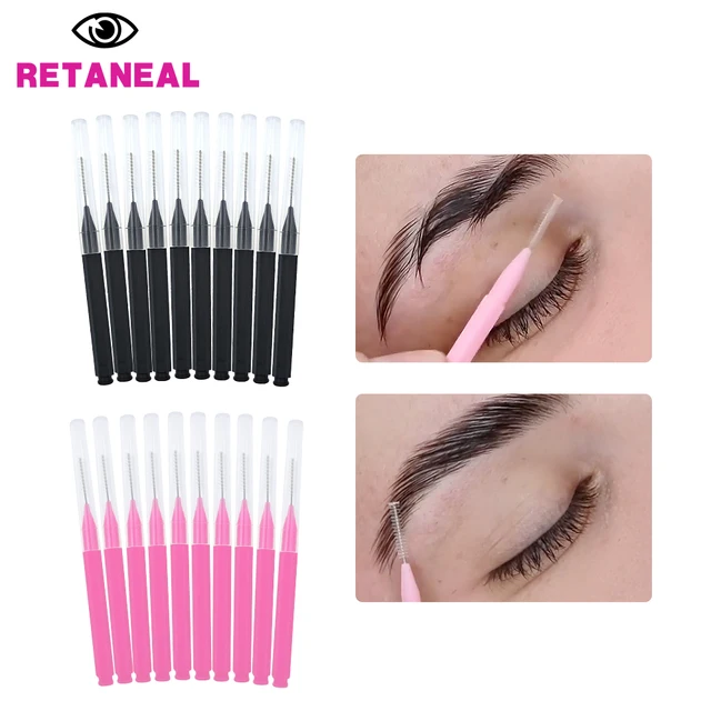5/10/50PCS Mini Eyebrow Brush Brow Perm Brush Disposable Brow Lifting Brush Bendable Micro Eyelash Brush Applicator Makeup Tool