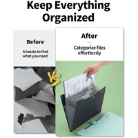 Expanding File Folder,5 Pocket Folders for Documents,Portable Paper Organizer for School Office Supplies,A4 Size 6
