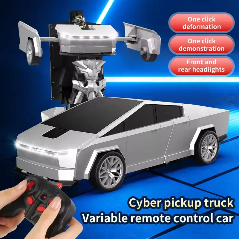 Auto Robot Telecomandata 2.4GHz con Trasformazione a un Clic, Luci LED e Rotazione a 360° ° Giocattolo per Bambini con Modalità di Rotazione e Deriva - immagine 5