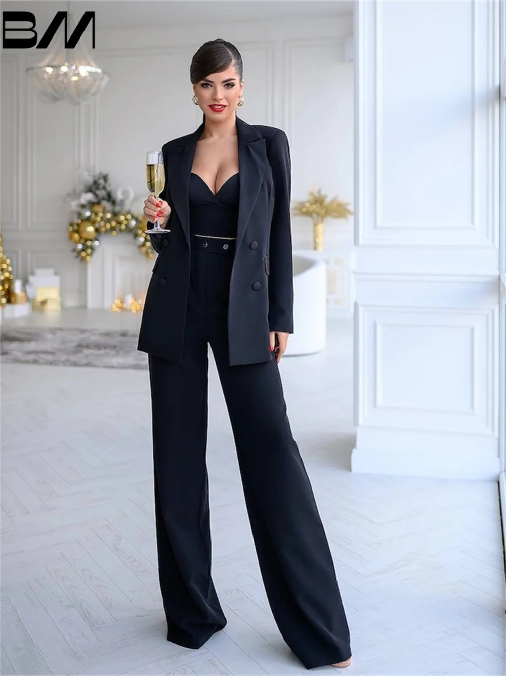 Stylish Custom Color Women's Spring New Fashion Professional Suit Matching Set Simple Casual Blazers Pants Female Clothing