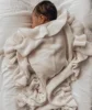 Newborn Knit Blanket Organic Milk Frill Blankets Crochet Wool Blanket Baby Bath Towel Cobertor Bebe Muslin Swaddle 3