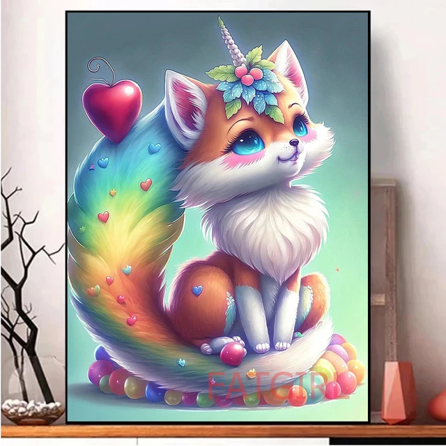 Cute Fox 5D DIY AB Diamond Painting Full Square Round Flowers Animals Cross  Stitch Rhinestones Mosaic Embroidery Home Decor Gift - AliExpress