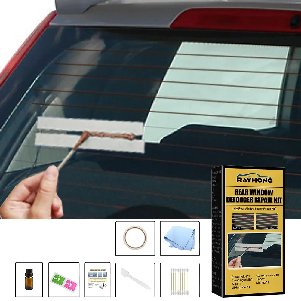 Car Rear Window Defogger Repair Kit Repair Heater Grid Lines Fix Heater Glass Lines Defroster Grid Auto Care Accessories Kit 2