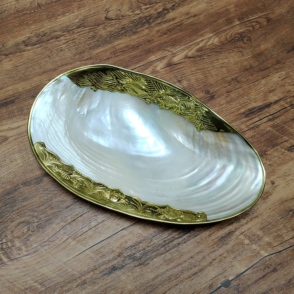 Mother of Pearl Serving Dish Natural Shell Tray Caviar, Finger Foods, Canape, ,Tart Cakes Holder DIY Crafts Seashell Beach Decor 5
