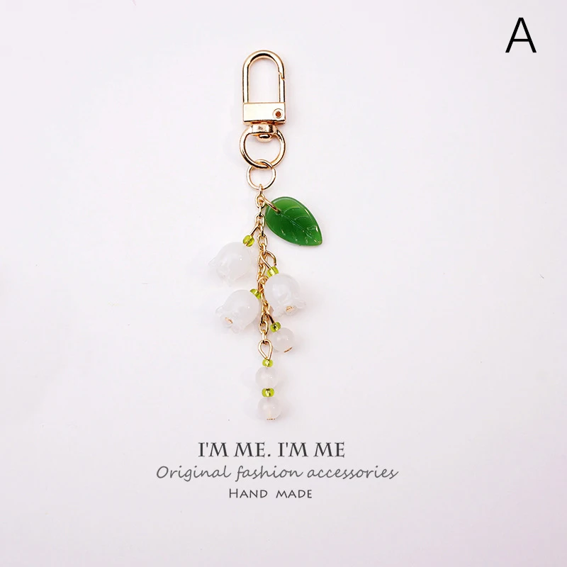 Lily Of the Valley Mobile Phone Lanyard Women Key Chain Pendant Pendant Jade Pendant Small Pendant Mobile Phone strap Chain