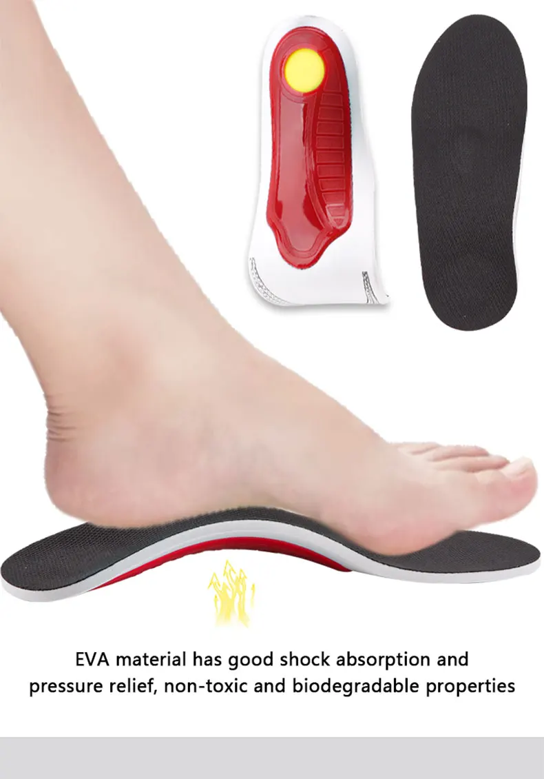 Neue 3D Orthesen Einlegesohlen Arch Support Plattfuß Orthopädische für Schmerzen Füße Druck der Bewegung Kissen Polsterung Unisex Einlegesohle 1 Paar – Detail 2