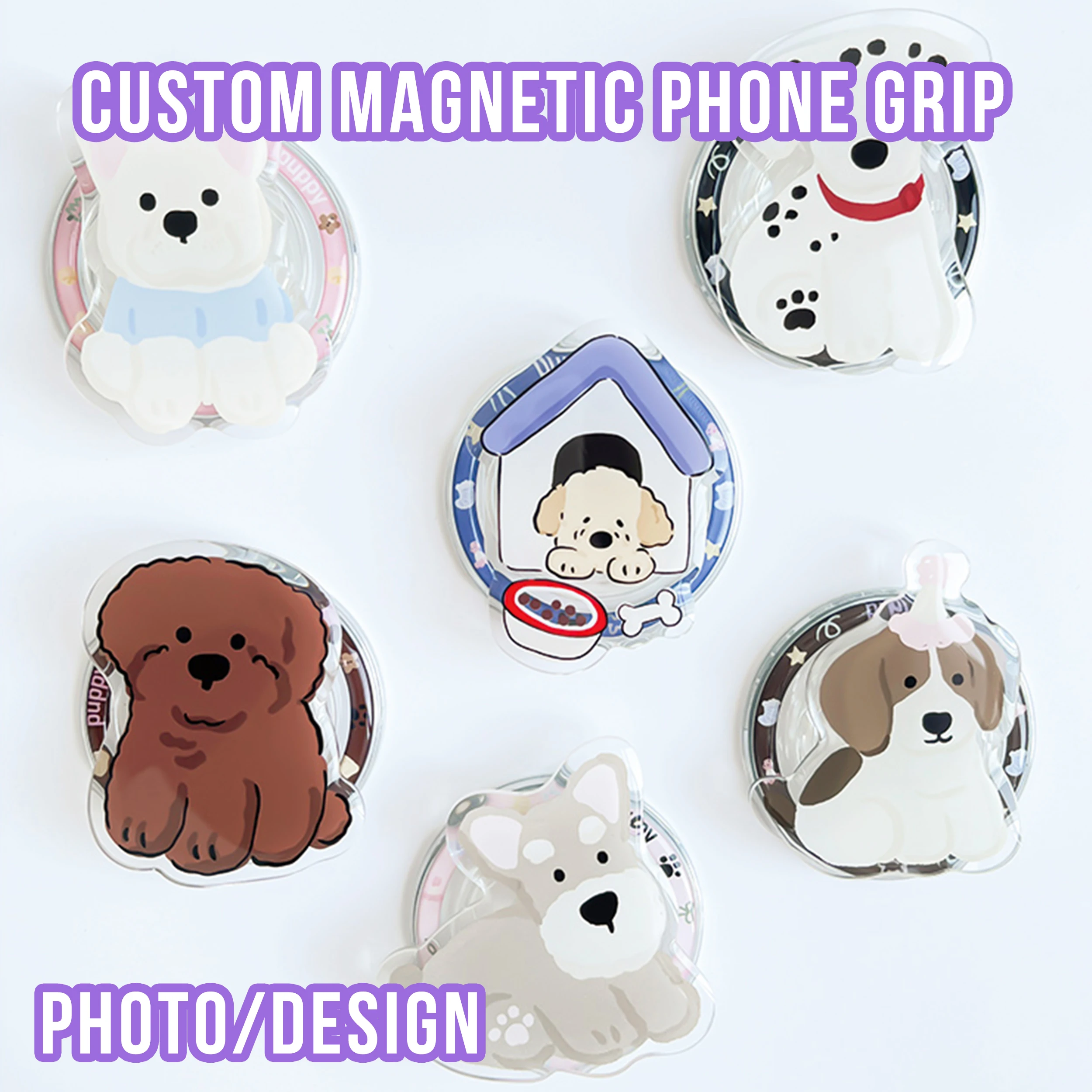 Customized Magnetic Acrylic Phone Grip Cartoon Anime Mobile Phone Holder Stand Custom Magnetic Cell Phone Socket With Your Photo - AliExpress 36