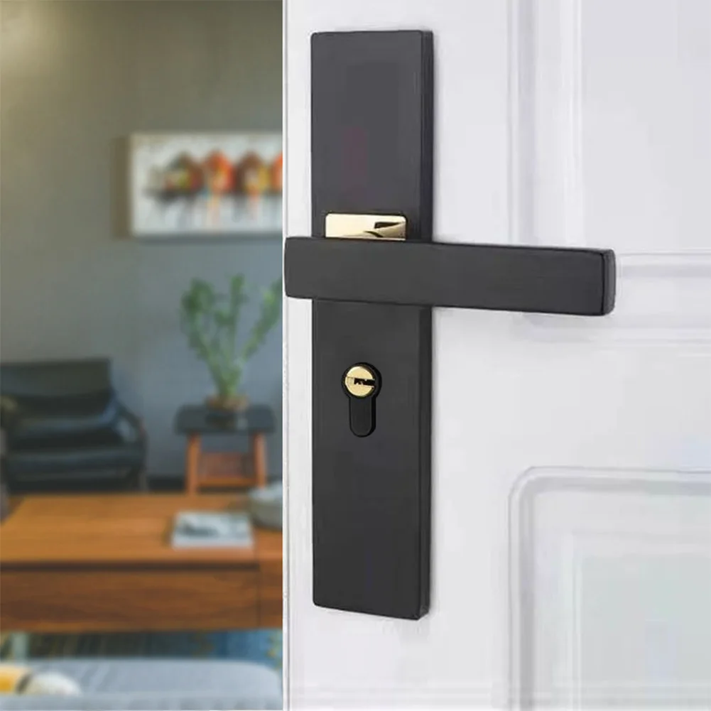 Security Door Handle Lock with Keys Anti-theft Silent Split Handle Door Knobs Lock for Interior Wood Security Entrance