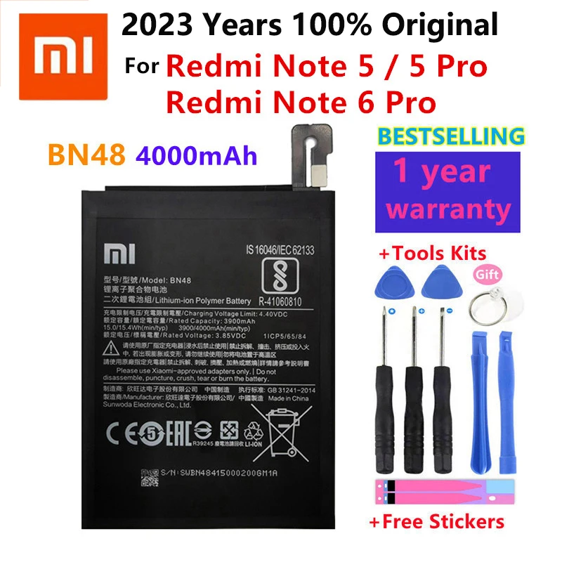 

100% Original Quality Battery BN48 For Xiaomi Redmi Note 6 Pro Battery 4000mAh Redmi Note 5 Note 6 Pro Replacement Batteries