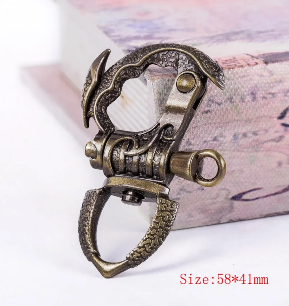 2X Schwere Roboter Roman Retro Messing Trigger Swivel Bolzen Verschlüsse Motorrad Biker Schlüssel Brieftasche Kette Keychain Fob Clip Verschluss Haken
