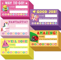 50Pcs Cartoon Kids Reward Incentive Punch Cards For Children Students Motivated Teacher Teaching Small Business