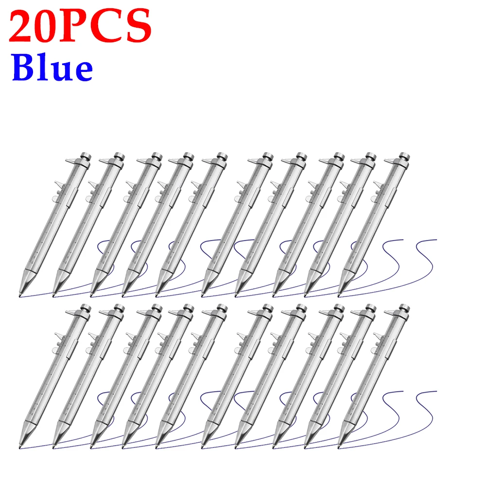 5Pcs Students Stationery 0-100mm Vernier Caliper Pen Ballpoint Pen Measuring Tool Multifunction Roller Pen - View #6