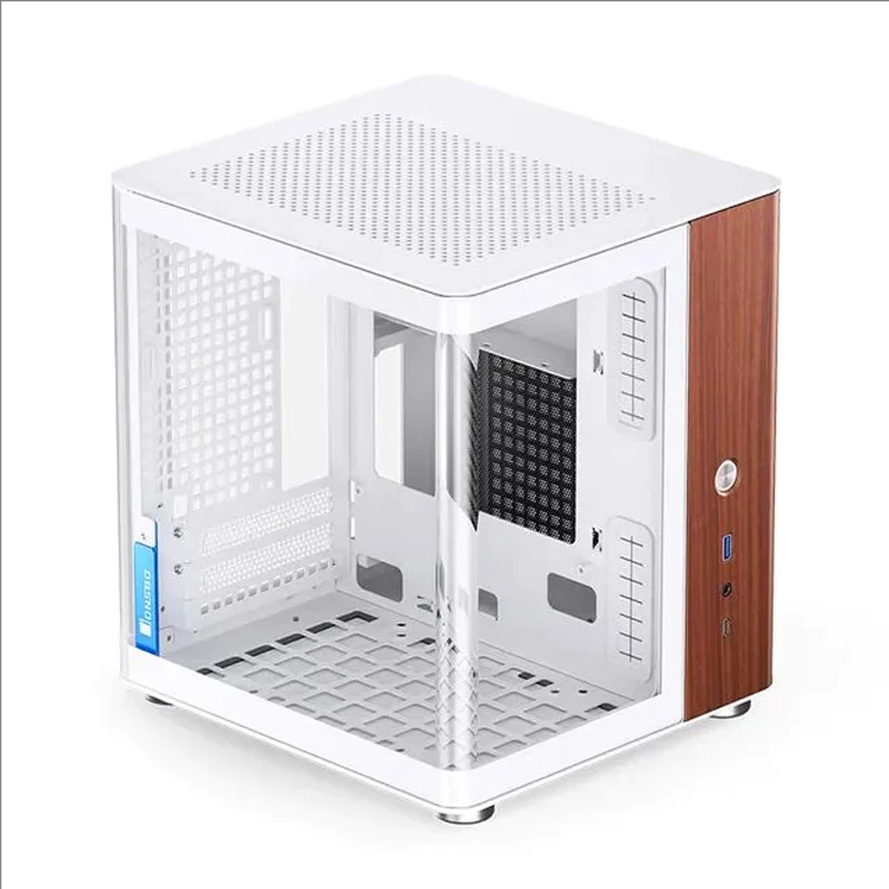 JONSBO TK-0 Small Case Black/White Mini Hyperbolic Sea View Room ITX Aluminum Alloy Shell Walnut Board Type-C Case