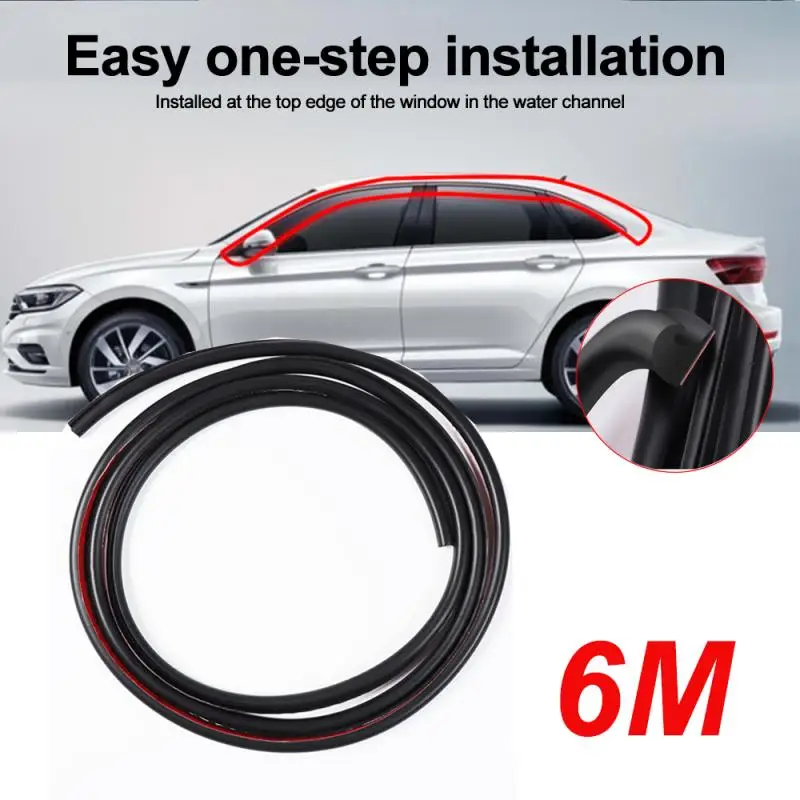 

6 Meters Rubber Car Window Door Rainstrip Waterproof Protector Windshield Car Sealing Strip For Noise Soundproof Door Seal Strip