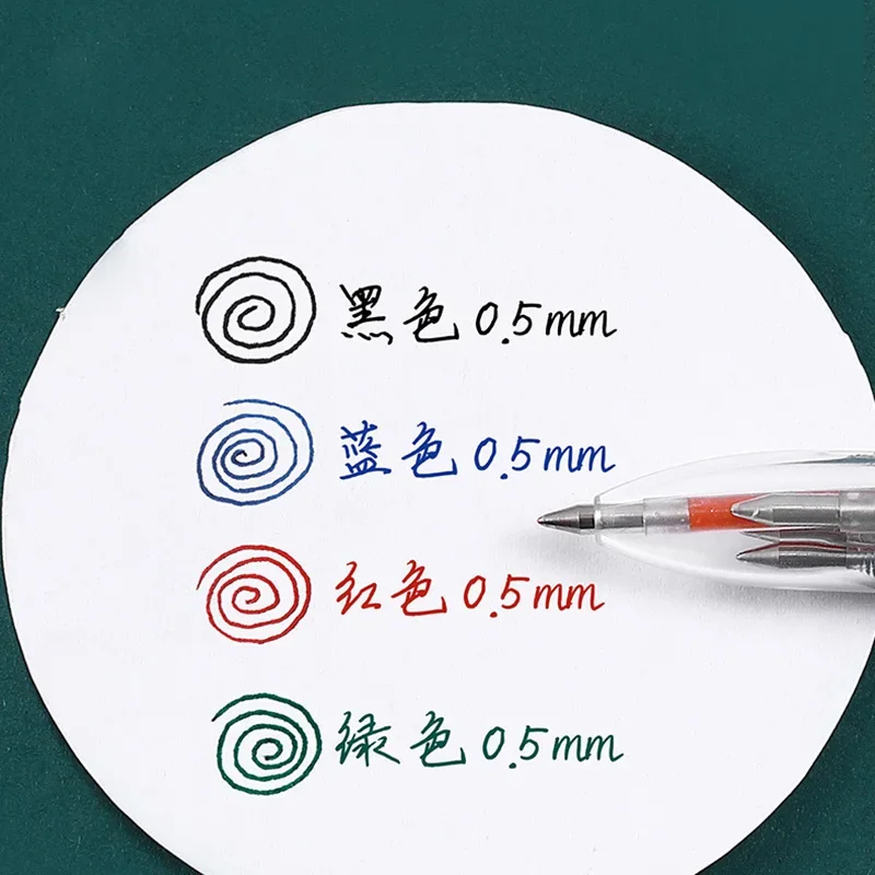 Creative 4 In 1 MultiColor Pen 0.5mm Black Blue Red Green Gel Ink Refills Student Marking Pen Writing Tools Korean Stationery 5