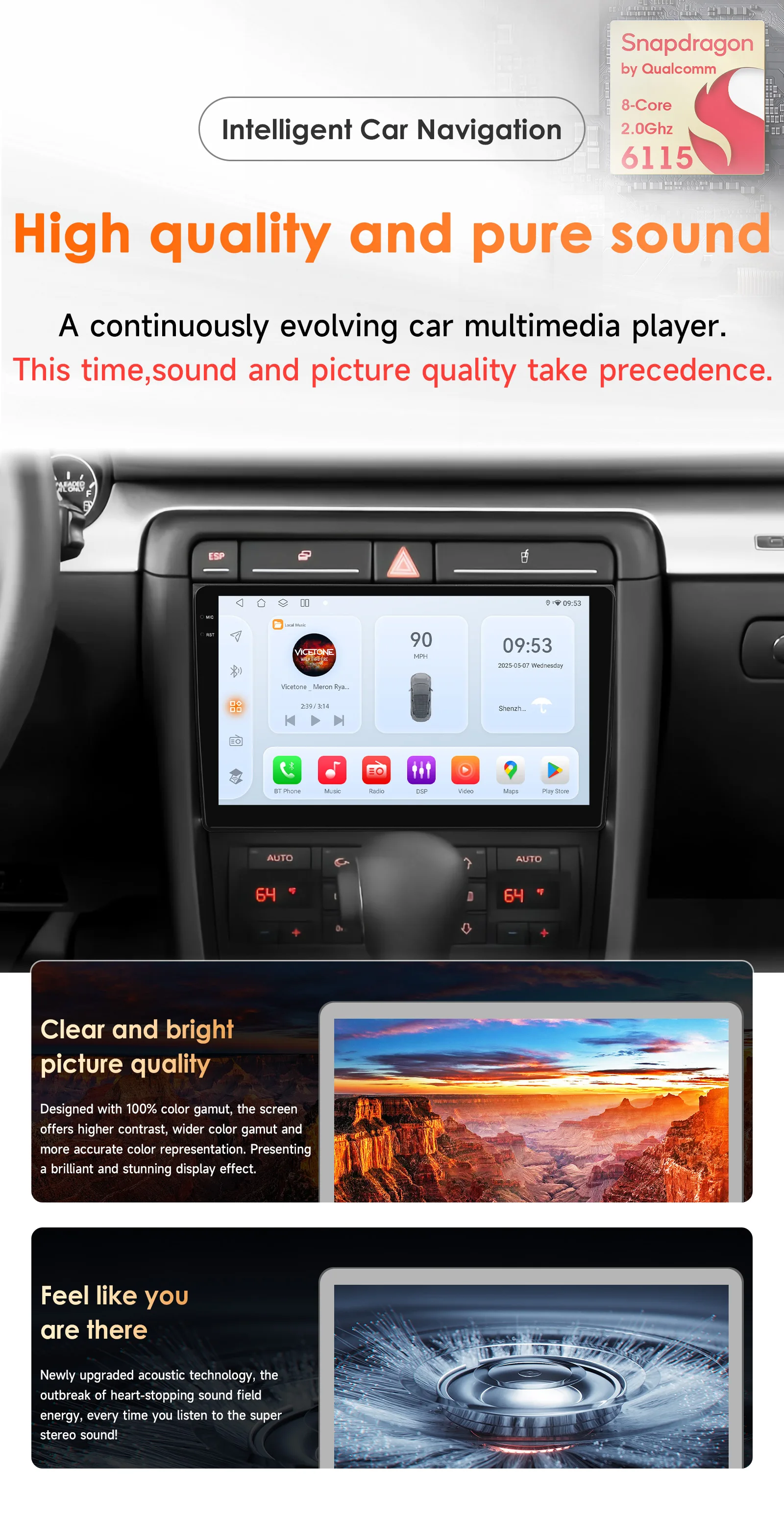 Hizpo Carplay Android Auto Auto Radio Multimedia-Player Für Audi A4 2 3 B6 B7 S4 RS4 2000-2009 GPS 2Din Stereo DSP 360 Kamera 6115 – Detail 2