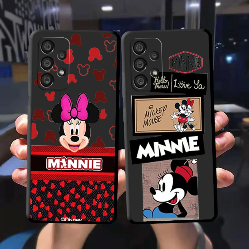 

Luxury Disney Mickey Minnie Phone Case For Samsung A72 A71 A53 A52 A51 A31 A42 A32 A23 A22 A21S A13 A12 A03 A02 Black Cover