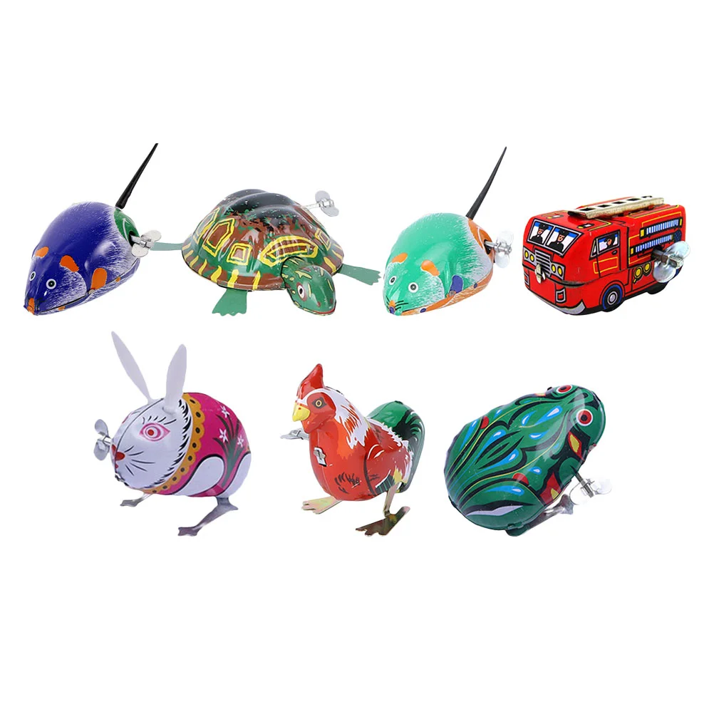 

7 Pcs Wind up Toys Animals Easter Turtle Decor Kids Cartoon Wind-up Nostalgia Quality Clockwork Toddler