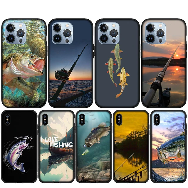 Fly Trout Carp Fishing Rod Fish Cover Phone Casing for iPhone 14 13 12 Mini  11 Pro X XR XS Max 6 7 8 6S Plus + SE Soft Case - AliExpress