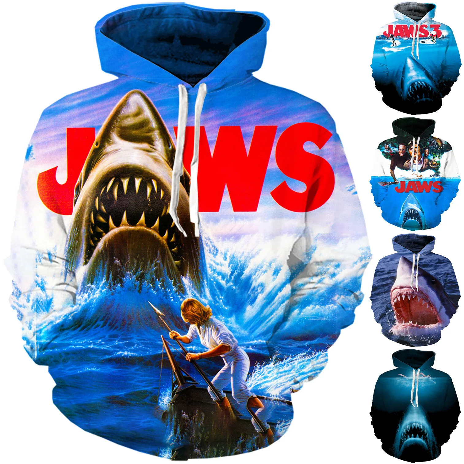 

Fashion 3D Printing Horror Movie Jaws Hoodie Men Women Kid Boy Girl Hipster Comics Funny Shark Harajuku Sweater Funny Sweatshirt