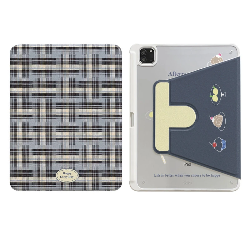 Blue Plaid Premium Dessert Tablet Case Cover