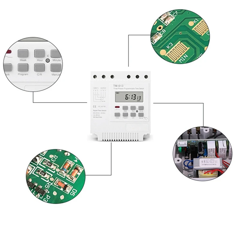 2X Three Phases 380V 415V TIMER Programmable Switch With Backlight