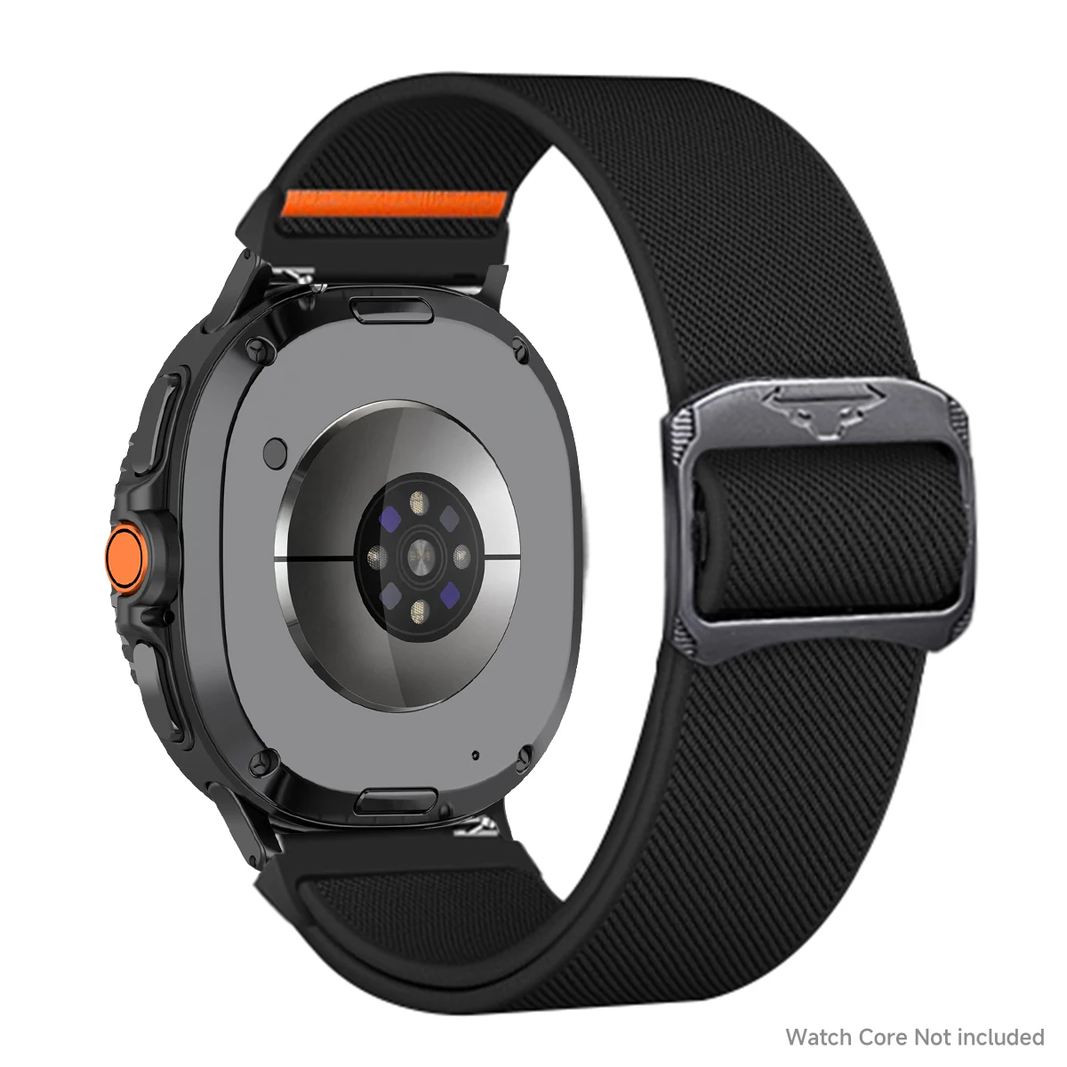 Nylon Elastic Sport Band in Midnight Black - Versatile Adjustable Strap Bracelet