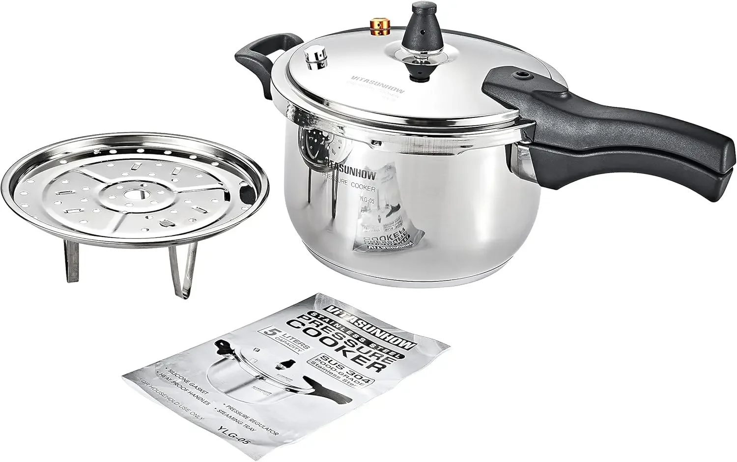 Steel Pressure Cooker with Steamer Basket, Faster Cooking and Safety Pressure Release (7-Liter) 4