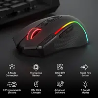 Redragon M612 PRO BT & 2.4RGB Gaming Mouse, 8000 DPI Wired/Wireless Optical Gamer Mice 11 Programmable Buttons & 6 Backlit Modes - Image 6