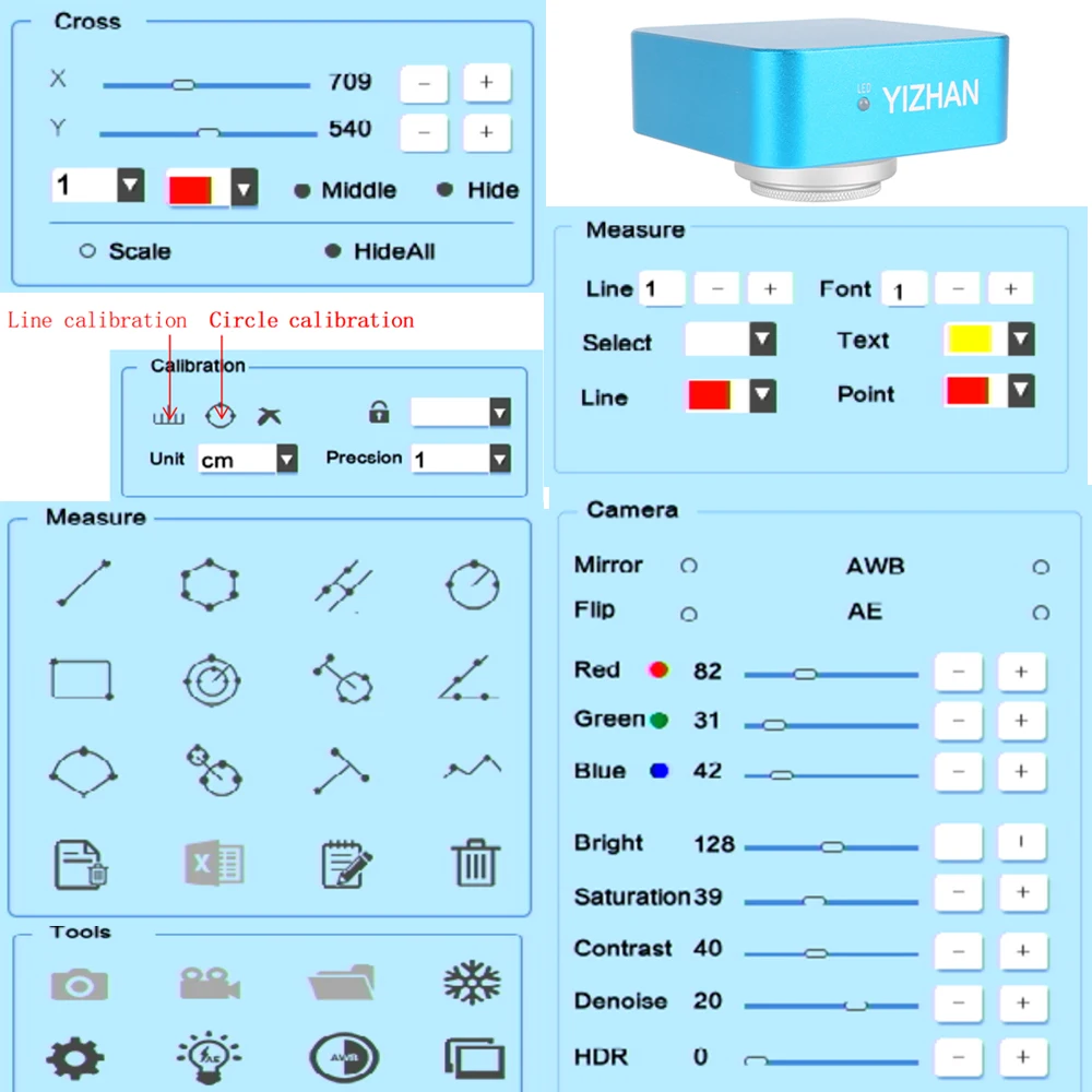 YIZHAN 1080P 60FPS FHD 디지털 현미경(PCB 납땜용) 130X/150X/180X/215X 렌즈 HDMI IMX335 내장 소프트웨어 카메라 수리