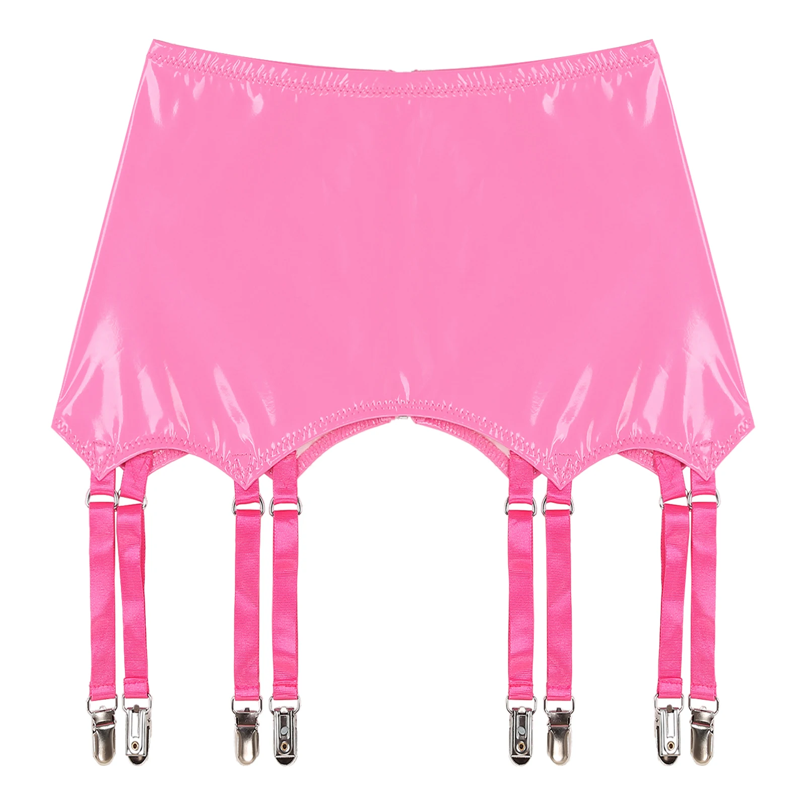 Leather Garter Belt Leather Lingerie Accessories Garter Belt Womens Patent Leather Garters Metal Clips For Stockings Underwear Lingerie Punk Gothic Clubwear Intimates Accessories