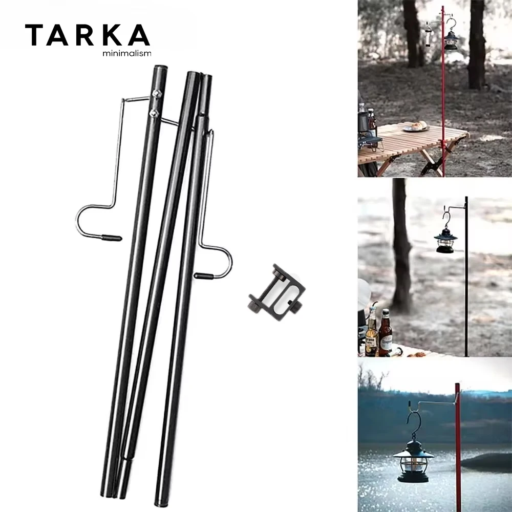 TARKA 야외 탈부착형 라이트 행거, 방향 및 길이 조절 가능한 라이트 스탠드 캠핑 초경량 테이블탑 라이트 홀더