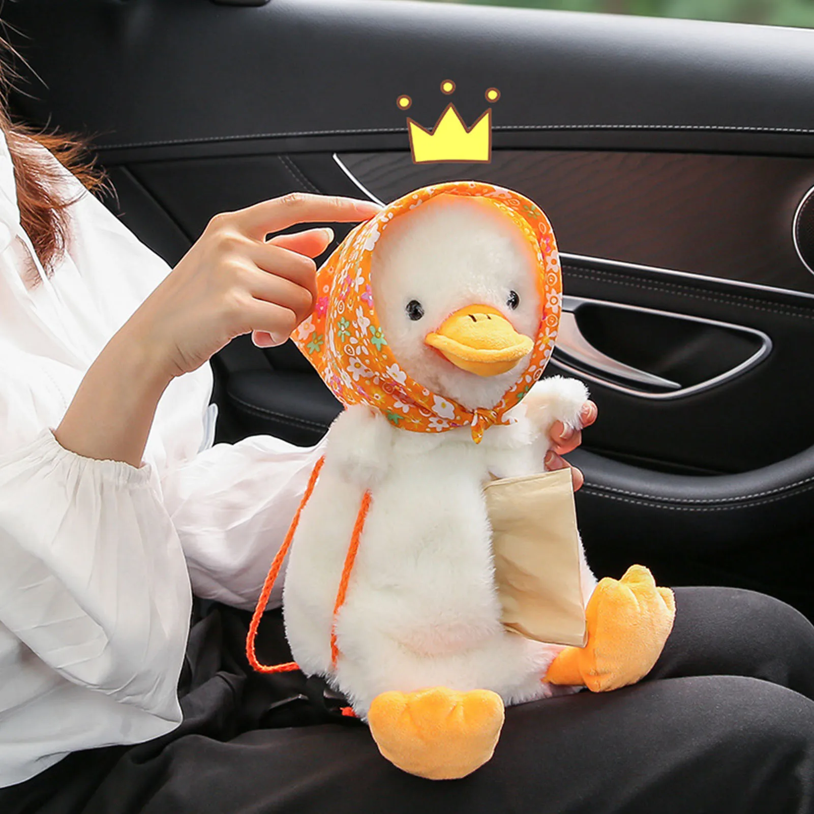 Plush Cartoon Tissue Holder,Funny Cartoon Duck Butt Car Tissue Box