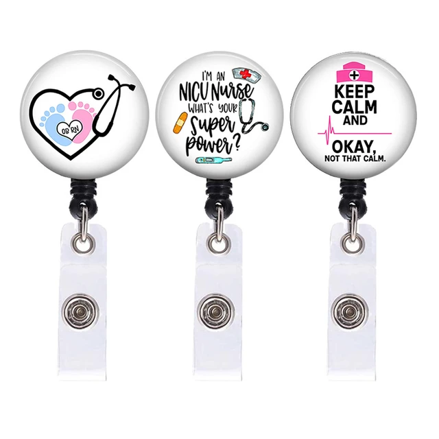 Nursing Doctorrotatable Id Badge Reel For Nurses & Doctors - Durable Card  Holder