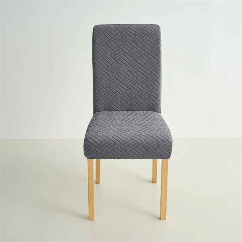 Jacquard Dining Room Chair Covers 1/4/6pcs Stretch Banquet Chair Cover Adjustable Removable Seat Slipcovers for Home Wedding