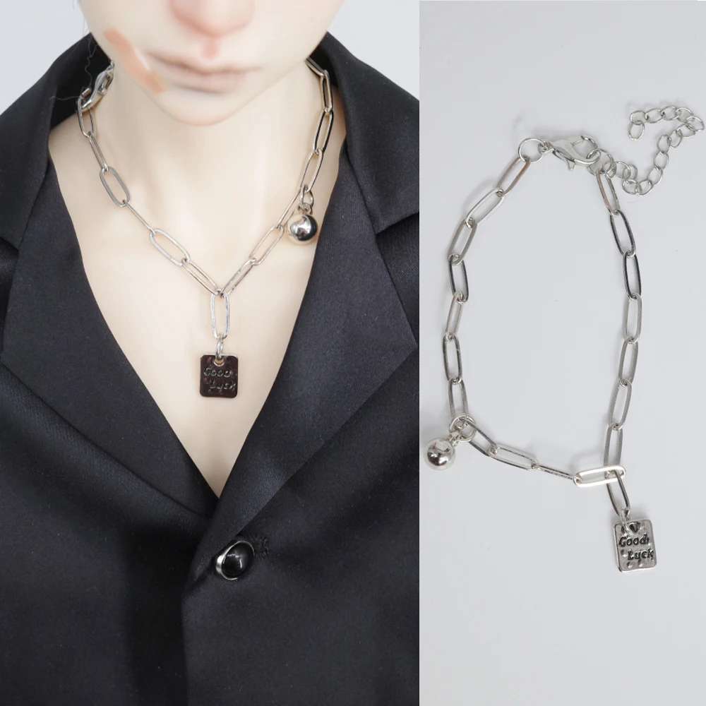 

D09-P070 children handmade toy 1/3 uncle DD/DY doll BJD/SD doll's accessory silver necklace 1pcs