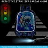 Rolling Backpack for Boys, Kids Roller Wheels School Bookbag with Lunch Bag, Wheeled School Bag for Children 5