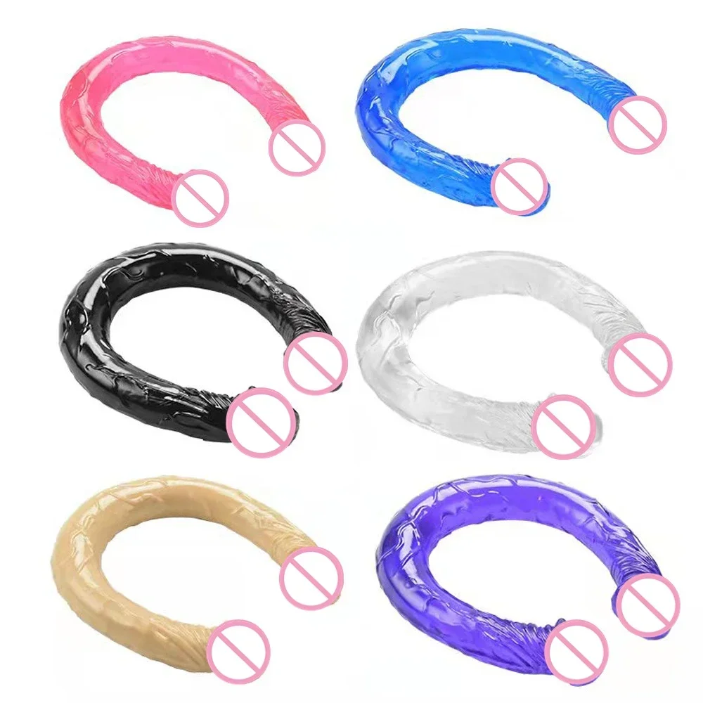 Double Ended Flexible Realistic Dildo for Women Couples Lesbian Big Jelly Material Adult Sex Toys LongDual Head PenisMasturbator