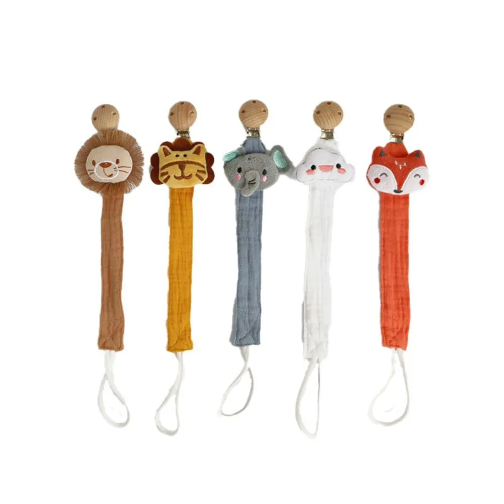Cartoon Baby Cloth Pacifier Chain Anti-lost Animals Soother Holder Stroller Hanging Rope Teether Straps Nipple Holder Clips