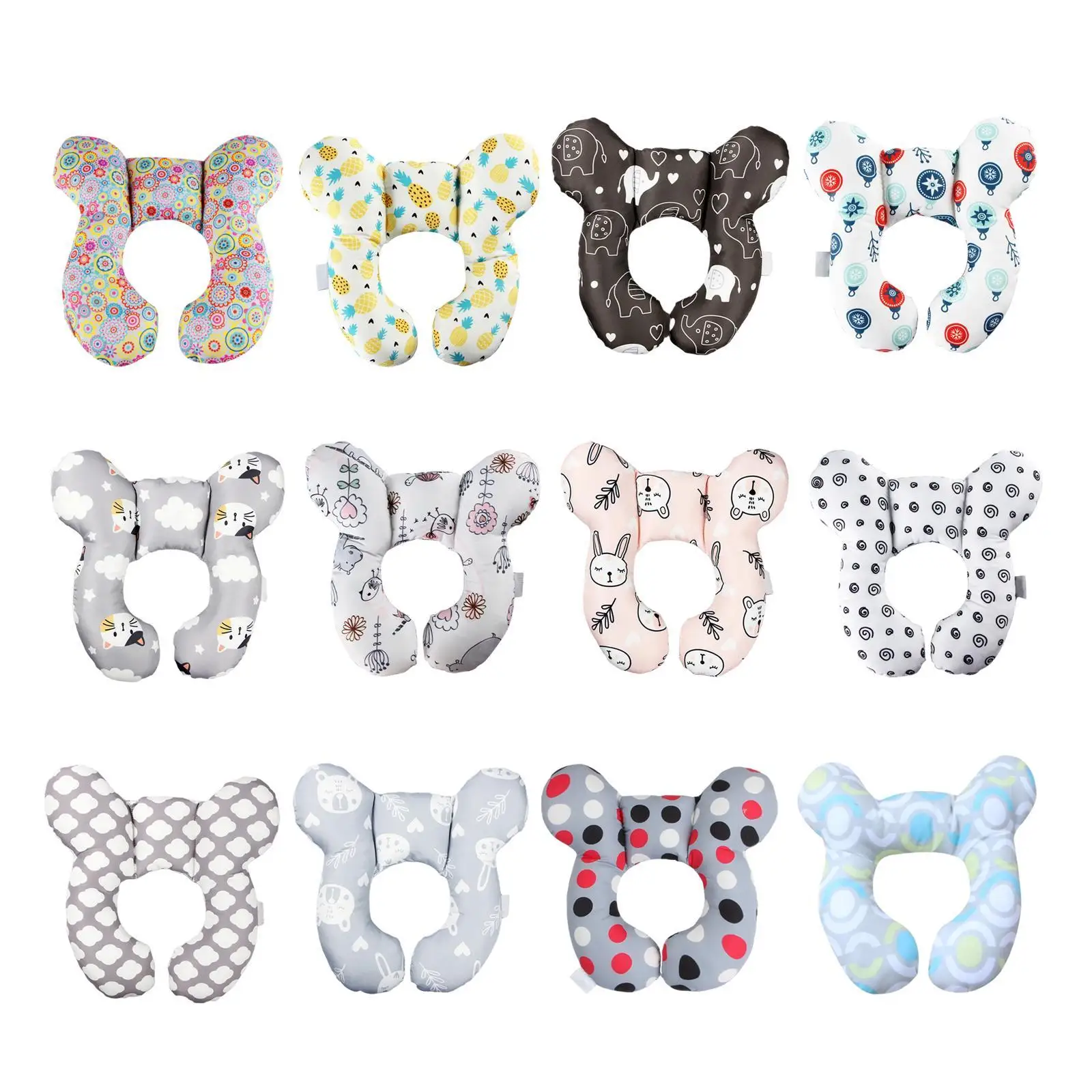 Baby Neck Pillow Ergonomic Headrest Soft Head and Neck Support Pillow for Pushchair Travel Car Seat Stroller 0-2 Years Old Baby