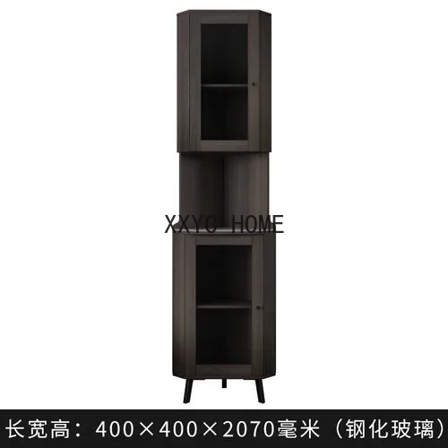 

American-Style Solid Wood Stone Plate Corner Wine Cabinet Modern Minimalist Corner Living Room Corner Cabinet Triangle