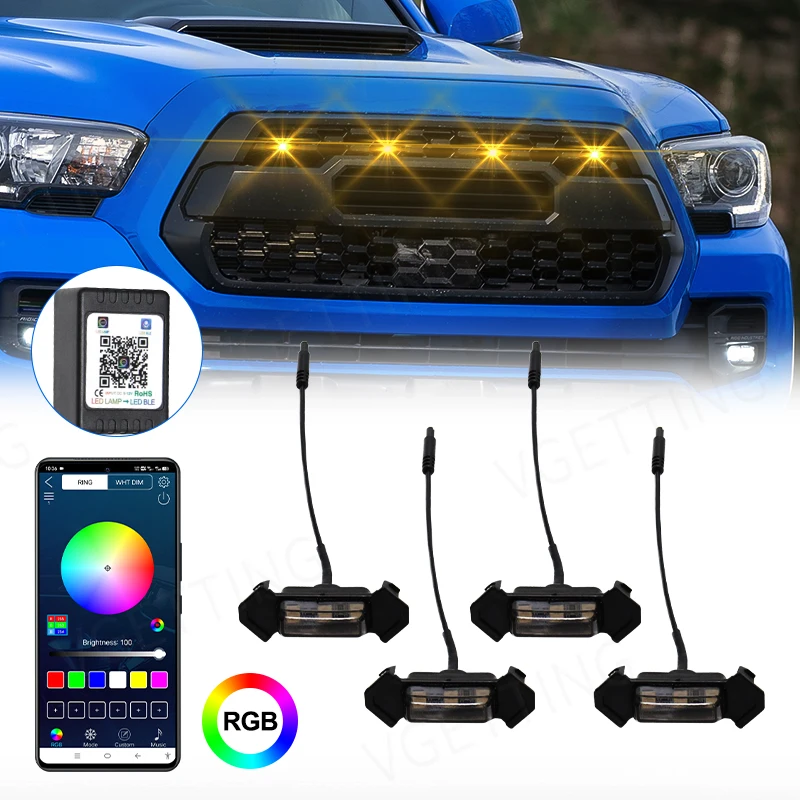 Led Grill Light Eagle Eye Universal Car Rgb App Control No Punching