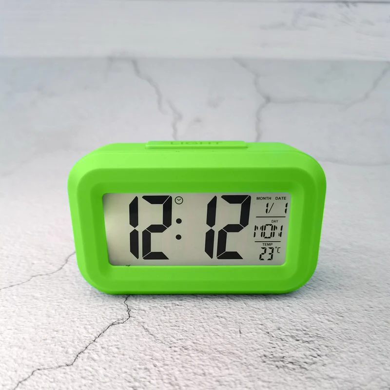 Mini Table LED Digital Electronic Alarm Clock Wake Up Students Worker Snooze Mute Bedroom Office Temperature Calendar Clock