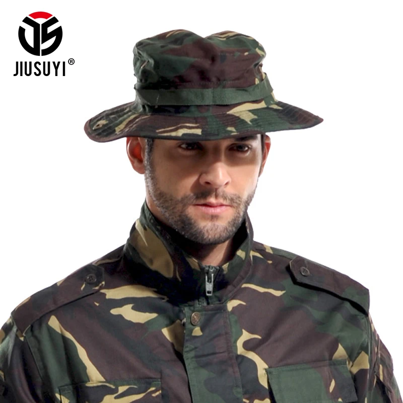 Tactical Airsoft Sniper Camouflage Bucket Boonie Hats Nepalese Cap Panama Windproof Fisherman Hunting Sun-proof Caps Summer Men sun hats sun hat fisherman hat bucket hats sunscreen hats camping hats
