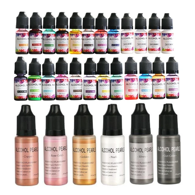 White Ink Set Alcohol-based Ink for Resin Making Concentrated Paint Color  Dye for Resin Art - AliExpress