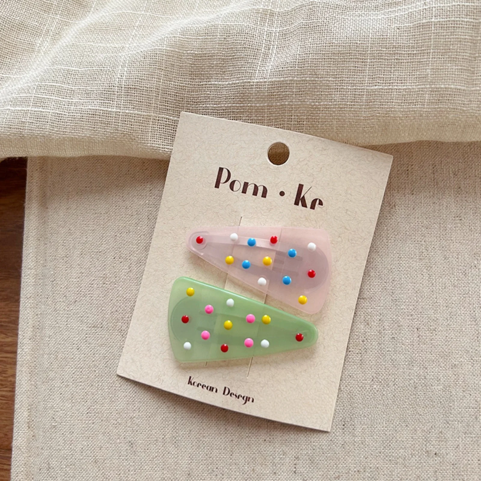 Hair Clips Random 2Pcs Korean Design With Colorful Beads Decor Cute Hair Accessories For Women & Girls