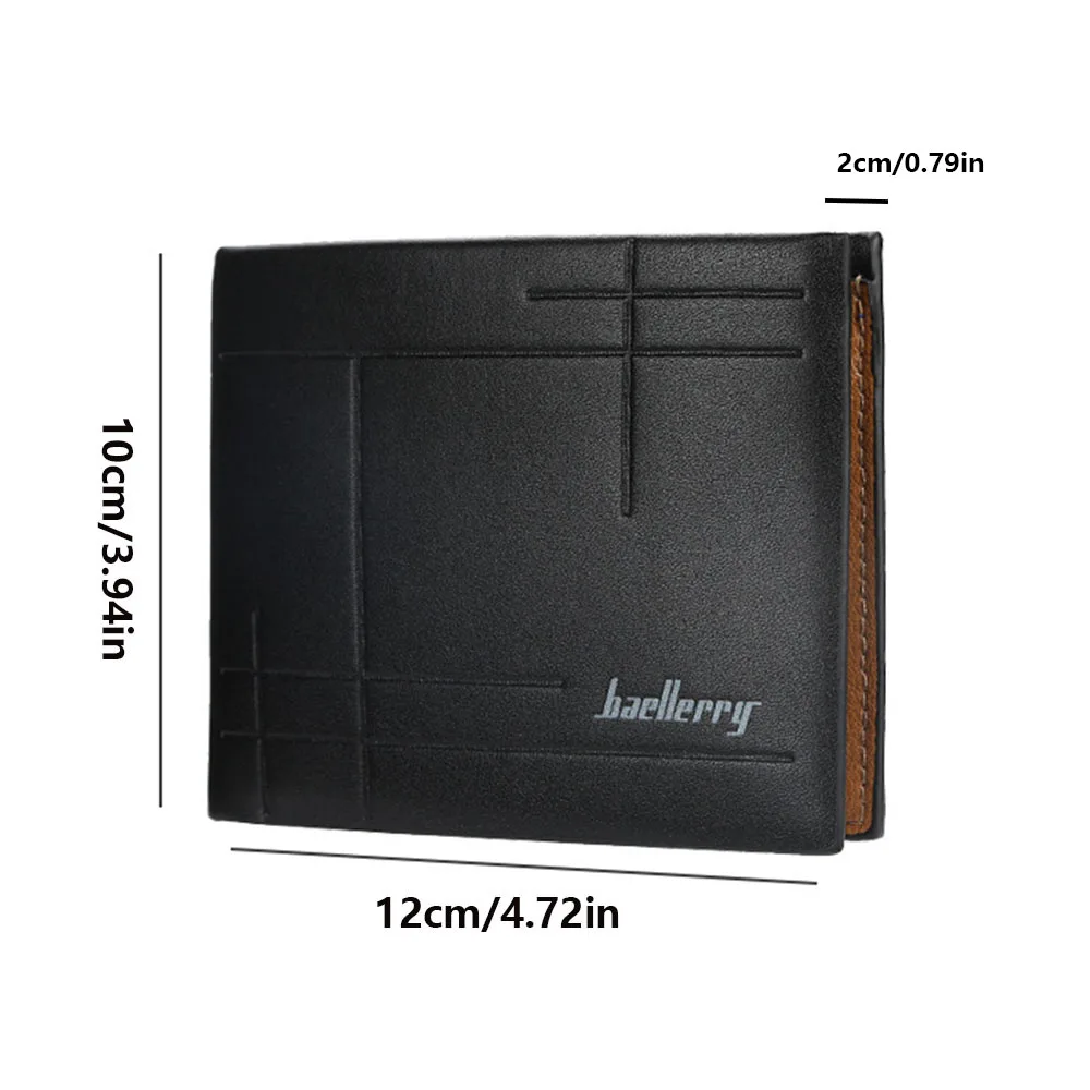 1Pcs/Baellerry Men's Short Wallet, Horizontal Multi-Card Slot Wallet, Business Slim Card Holder, Travel Everyday Carry Wallet