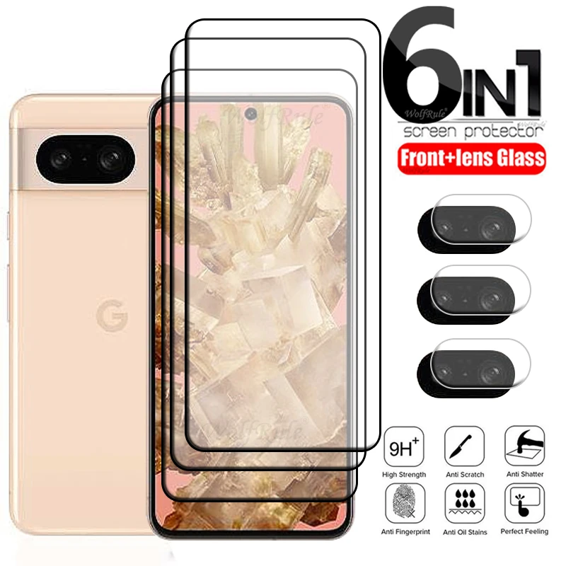 6-In-1 Per Google Pixel 8 Glass Per Google Pixel 8 Vetro Temperato Hd Screen Protector Per Google Pixel 6 A 7A 6A 7 8 Lens Glass