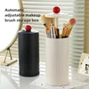 Hot Makeup Brush Storage Container with Dust-proof Belt Cover, Automatic Lifting Brush Bucket, Desktop Beauty Brush Storage Box 2
