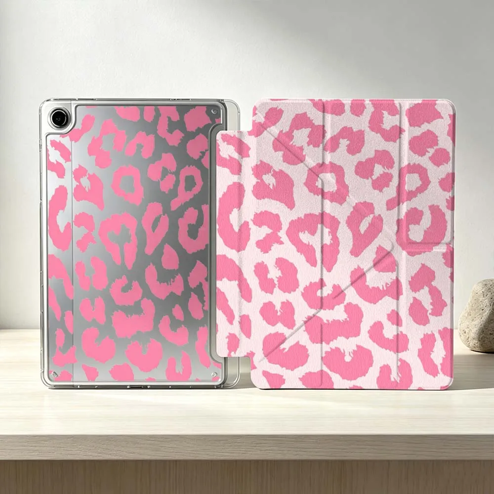 Artistic Pink Cheetah Print Soft Foldable Tablet Case